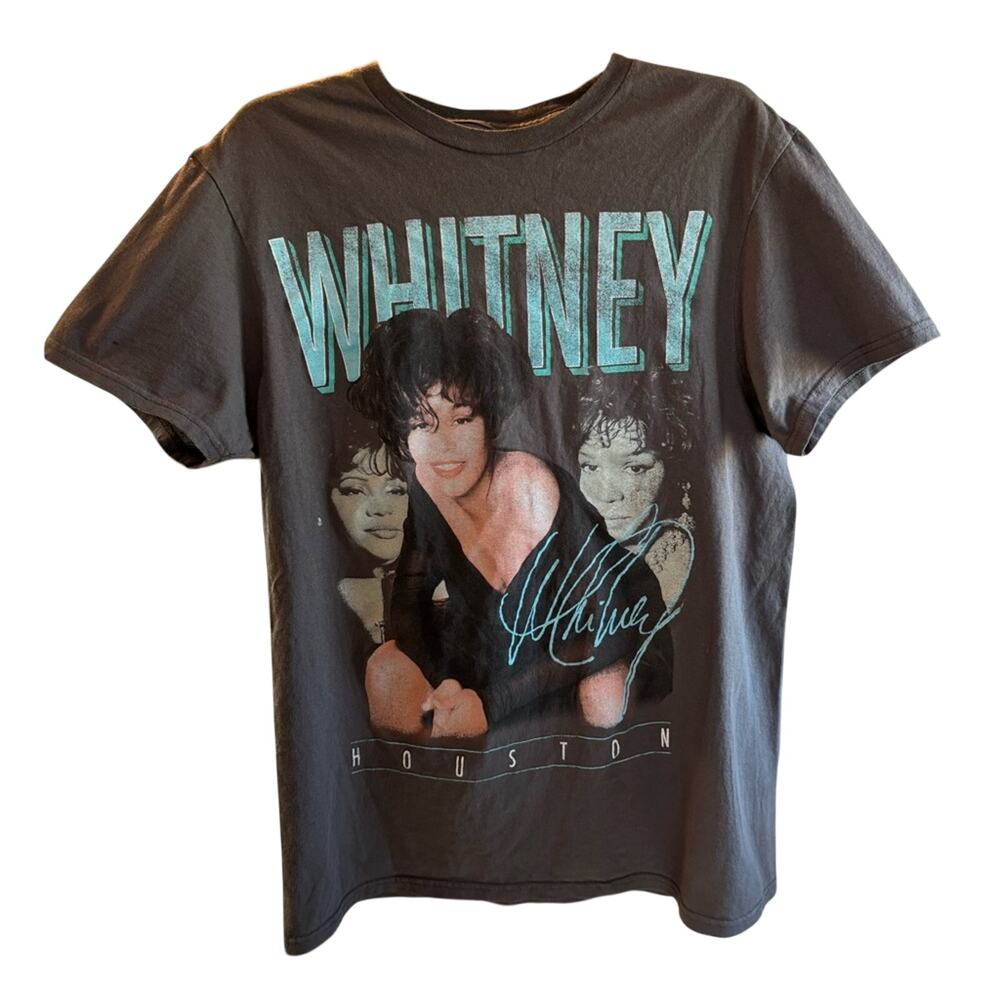 Whitney Houston Graphic T-Shirt in Black size medium 3 faces retro 90s